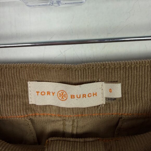 Tory Burch Lucitano Skirt in Beach Wood Corduroy Mini Buttons Size 0 EUC - Picture 5 of 9